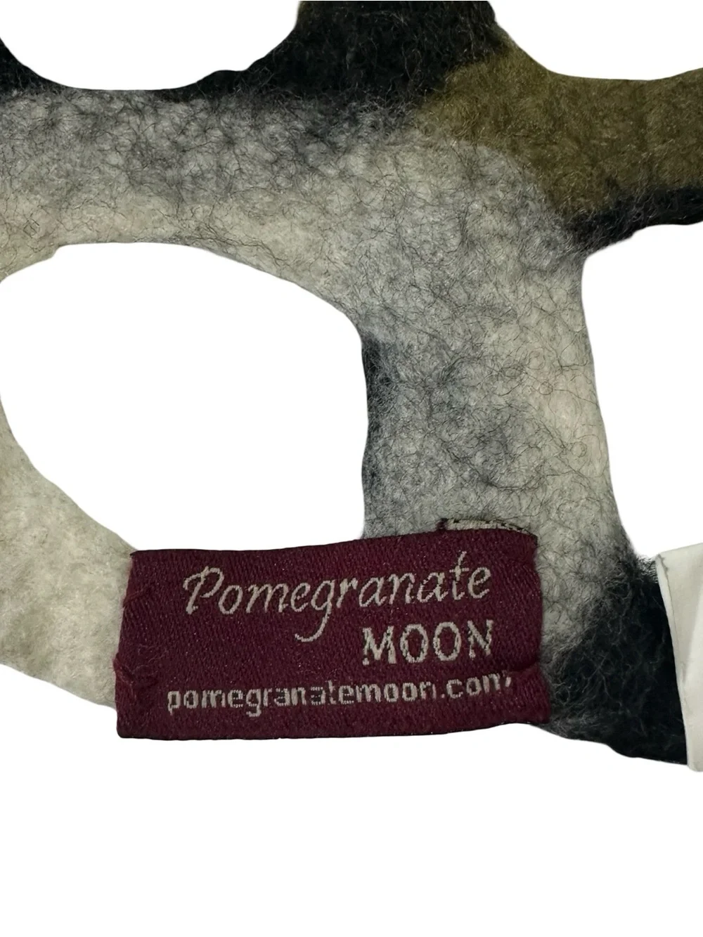 Pomegranate Moon Hand Felted Wool Scarf Cutout Circle Green Black Lattice XL 79”